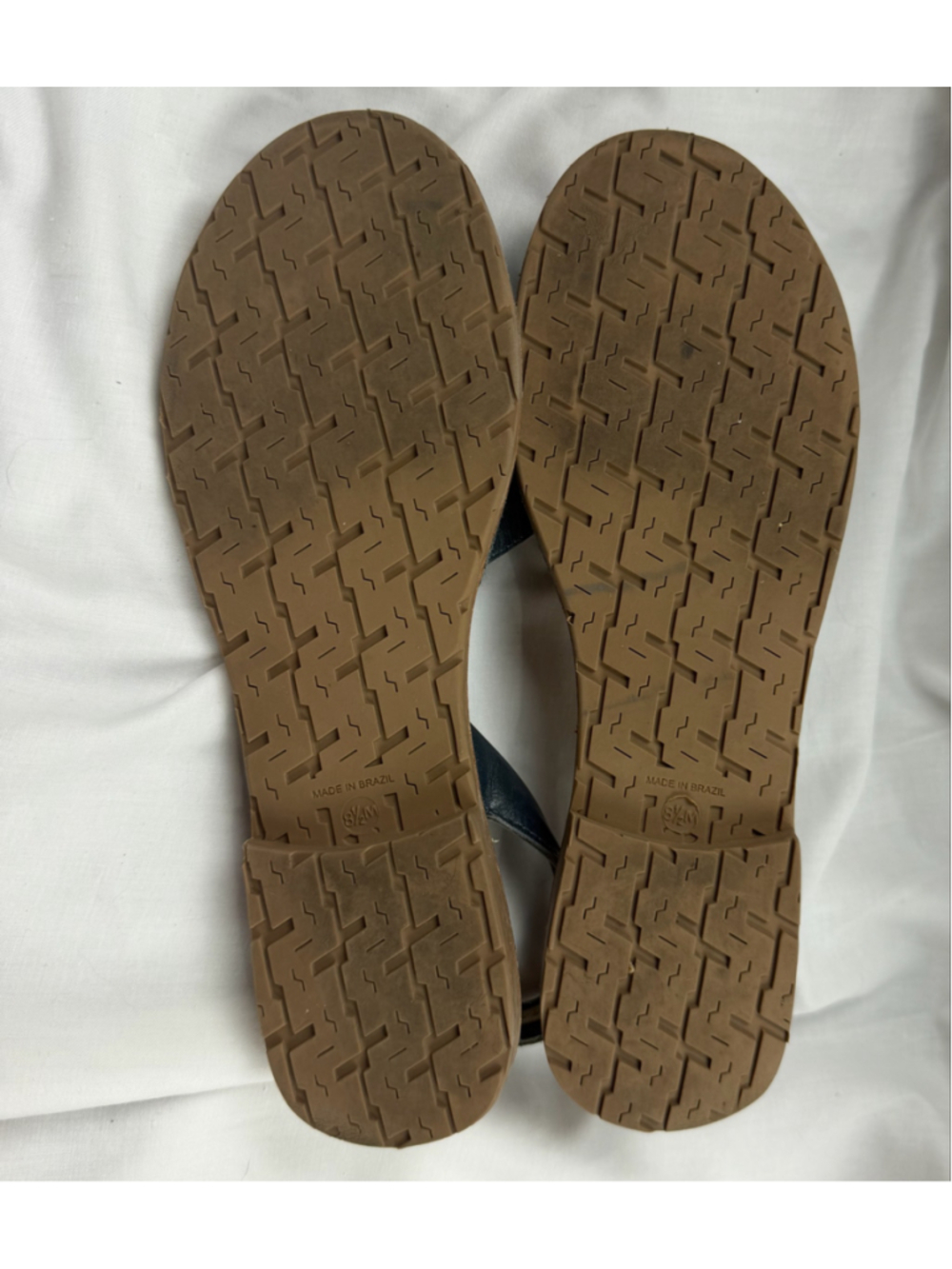 Pure Jill by J.Jill Navy Blue Leather Slingback Peep Toe Avarca Sandals 8.5 M - Picture 3 of 5